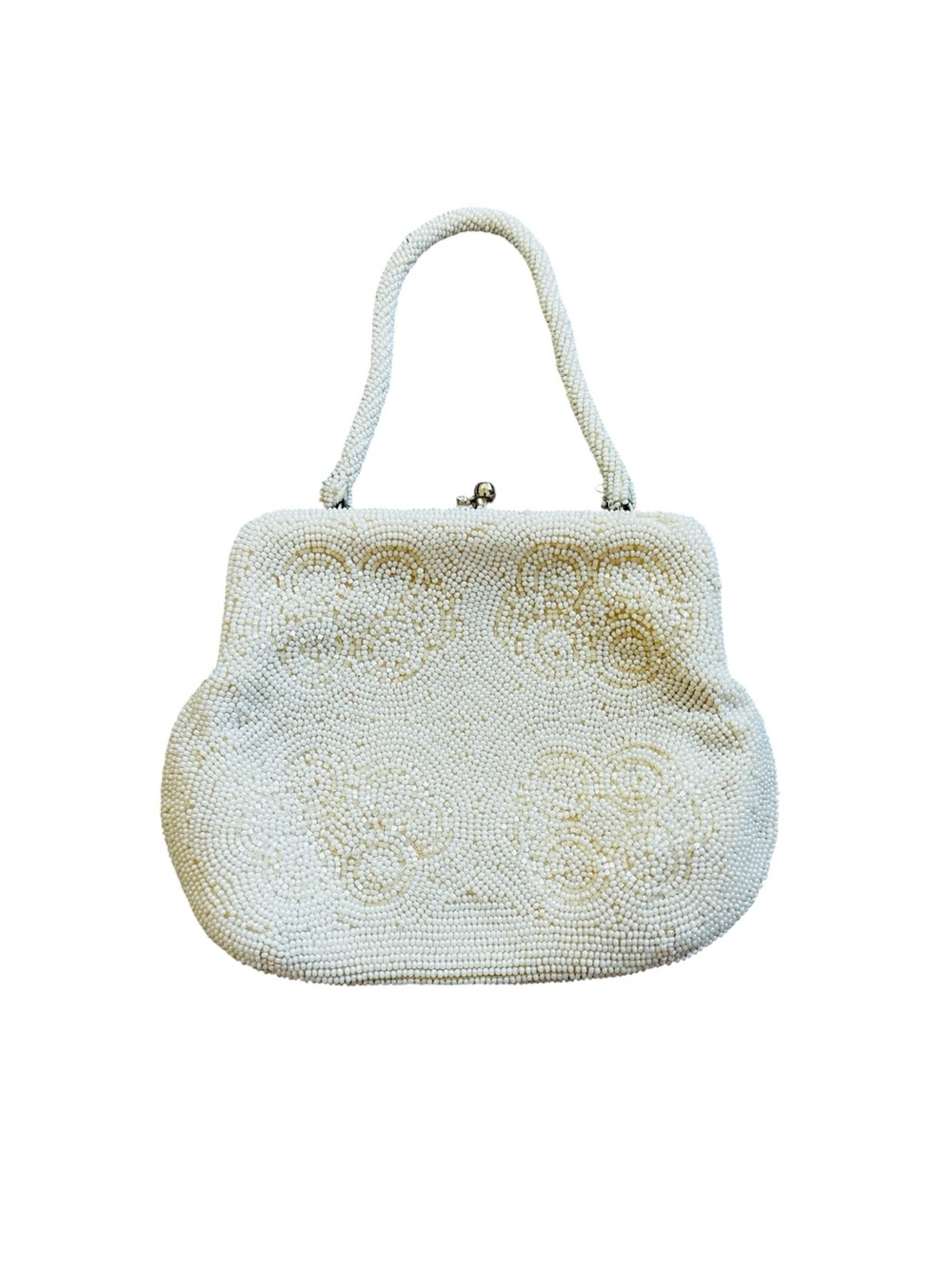 Vintage Bags By Susan Cream Glass Beaded Clutch Bag Romantic 60s Feminine